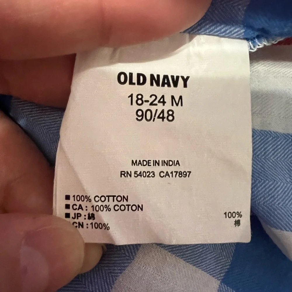 Old Navy Kids Checkered Shirt - Red, Blue, and White (Size 18-24 Months)